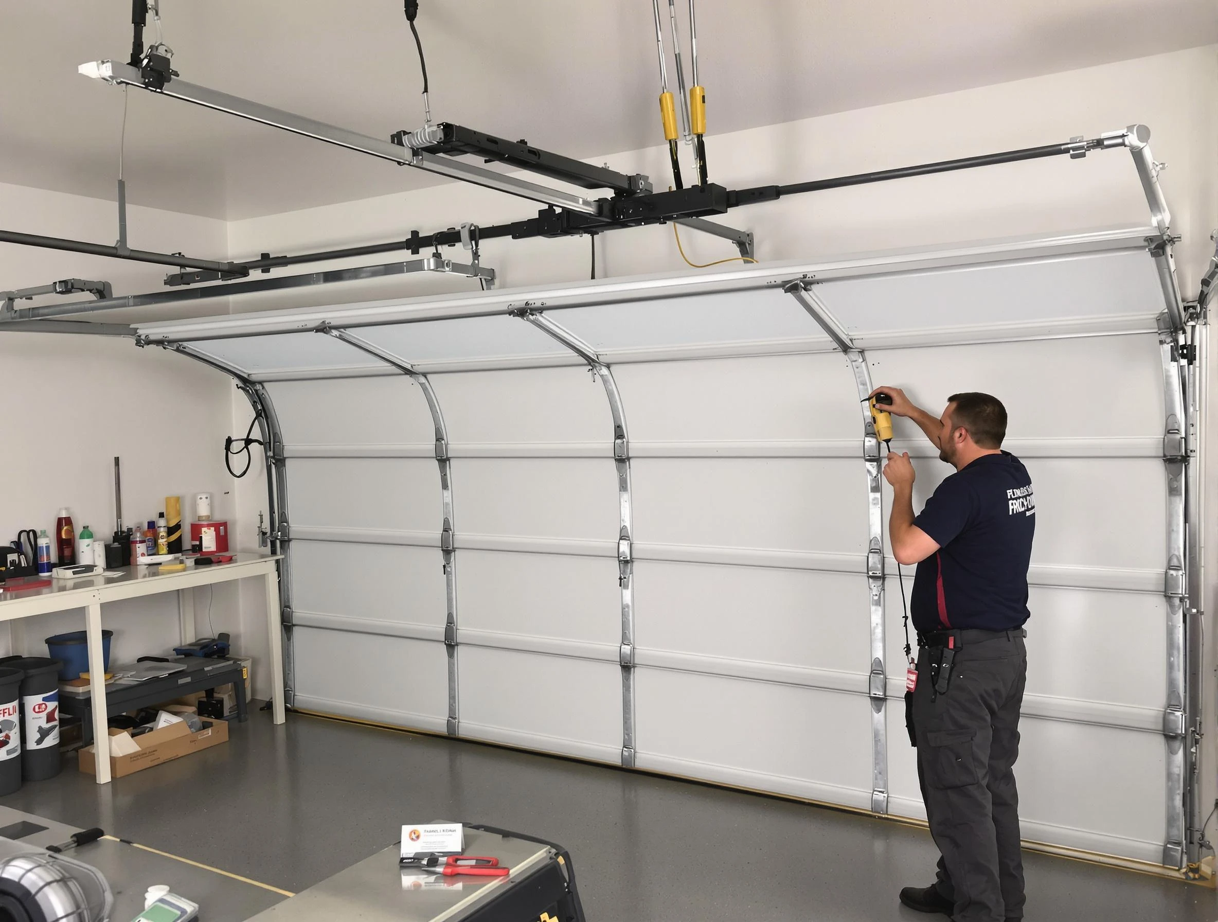 Round Rock Garage Door Repair certified technician performing overhead door system repair in Round Rock